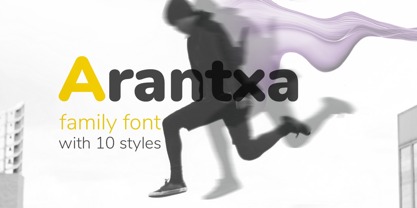 Ejemplo de fuente Arantxa Extra Light Italic